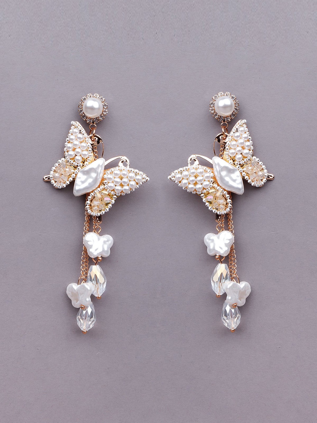 

ODETTE Women White Contemporary Drop Earrings