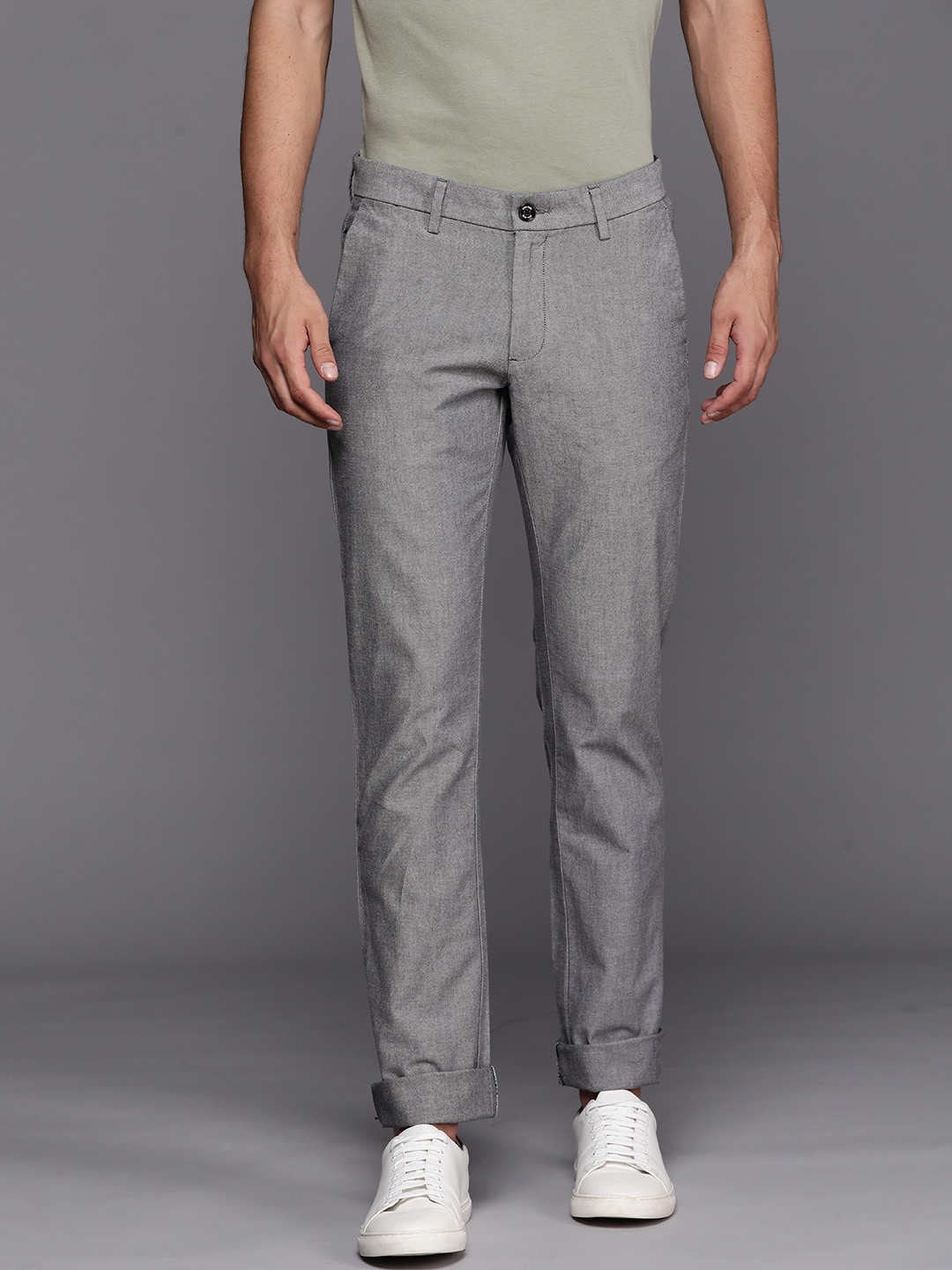 

Allen Solly Men Grey Slim Fit Trousers