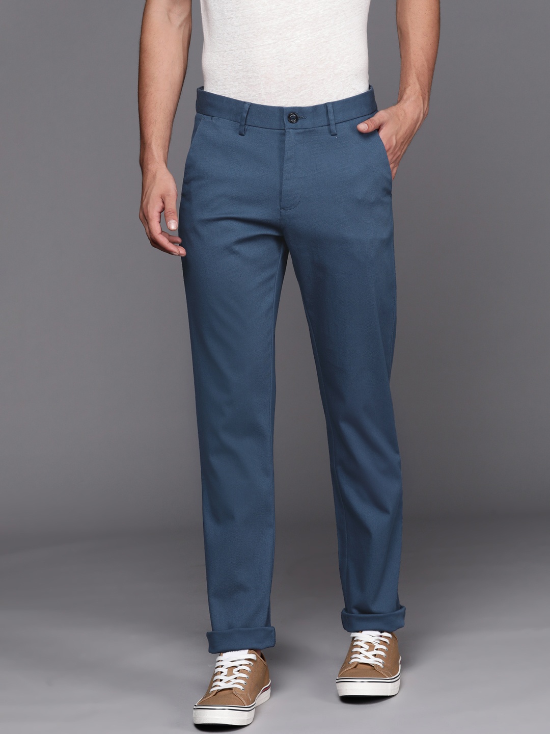 

Allen Solly Men Blue Classic Fit Trousers