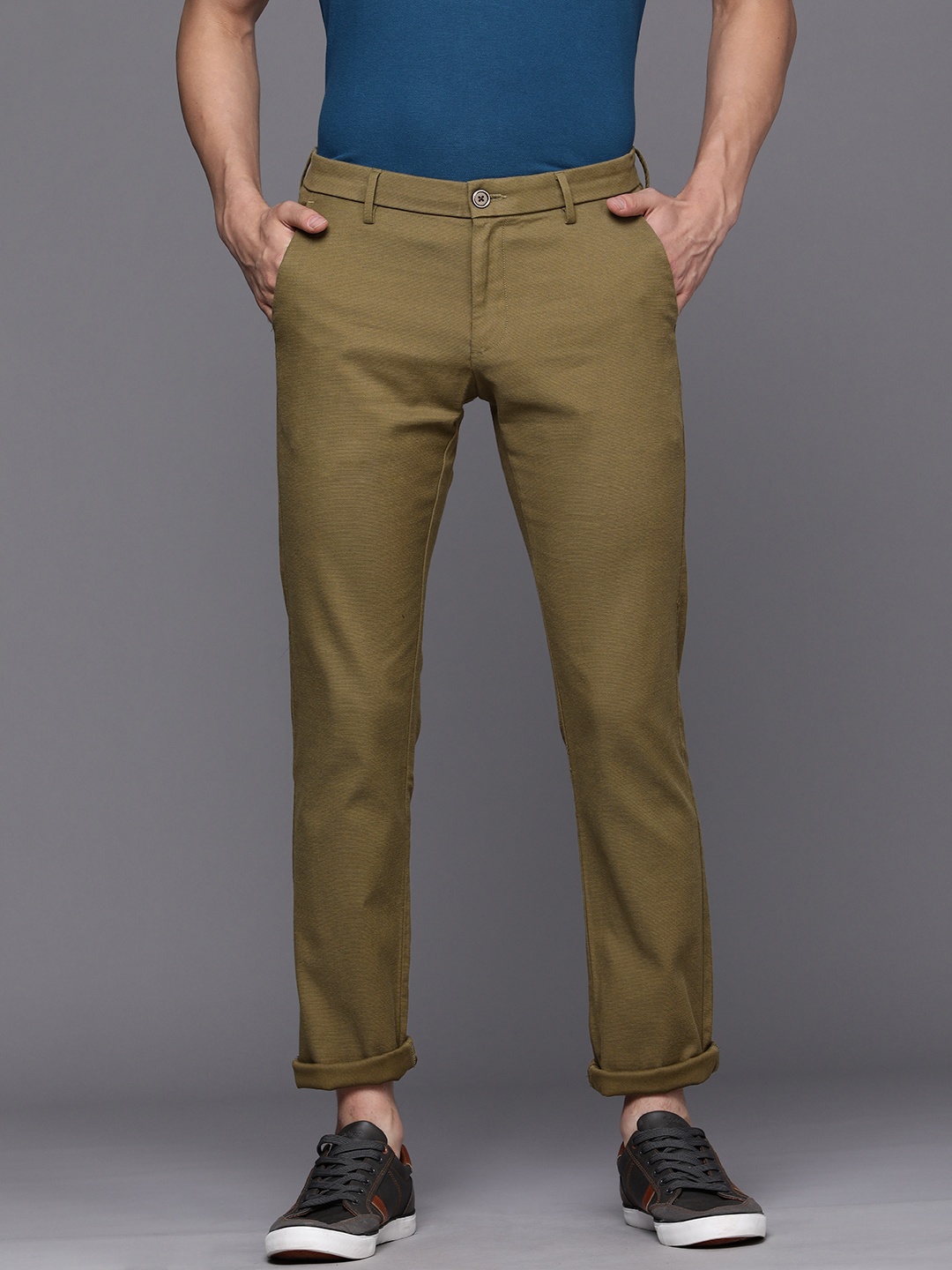 

Allen Solly Men Olive Green Trousers