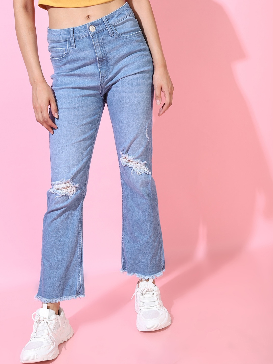 

Tokyo Talkies Women Blue Straight Fit Cropped Jeans