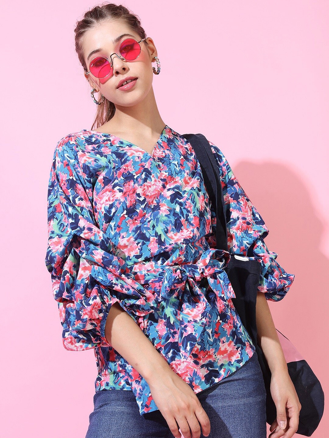 

Tokyo Talkies Blue Floral Top