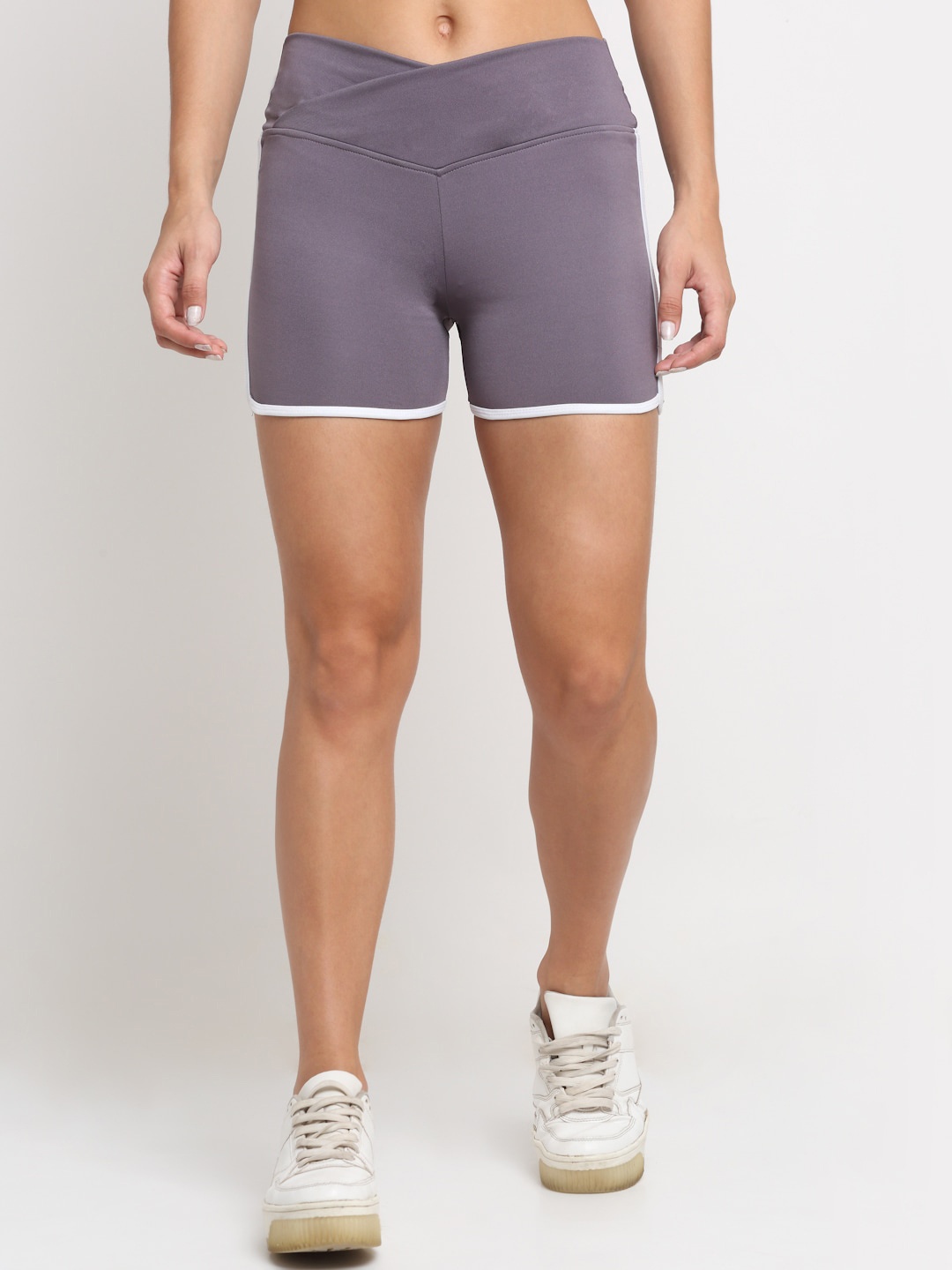 

EVERDION Women Lavender Slim Fit Training or Gym Sports Shorts
