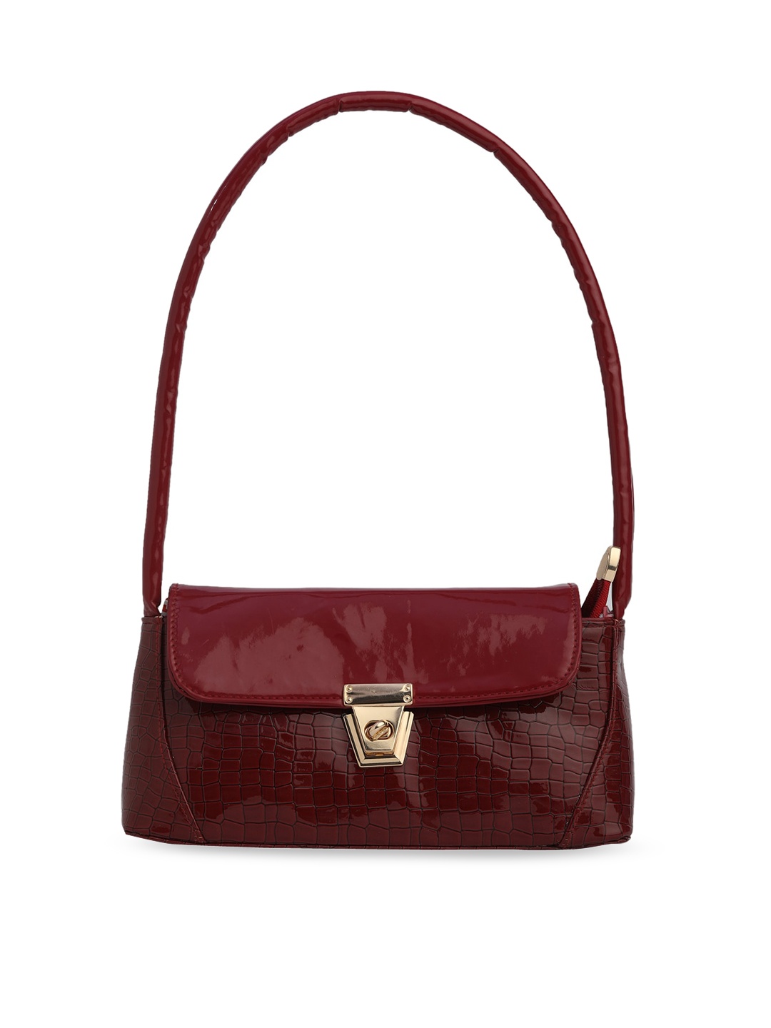 

gaura pakhi Women Maroon Textured Structured Handheld Bag