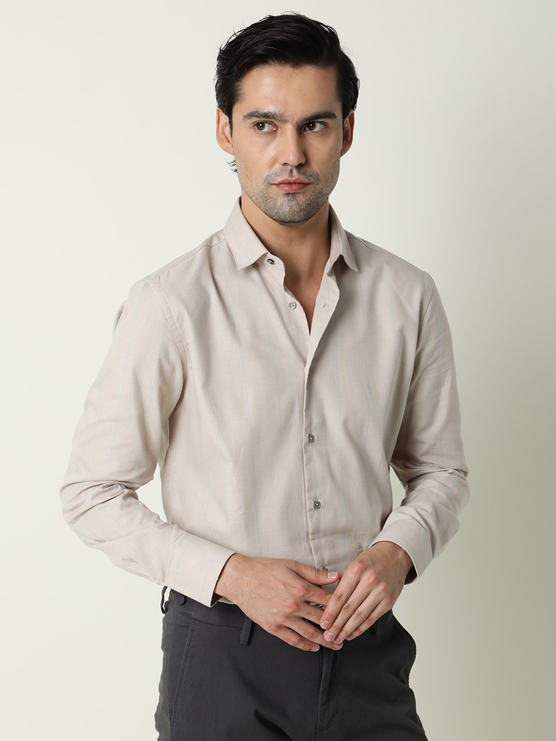 

RARE RABBIT Men Enford Slim Fit Shirt, Beige