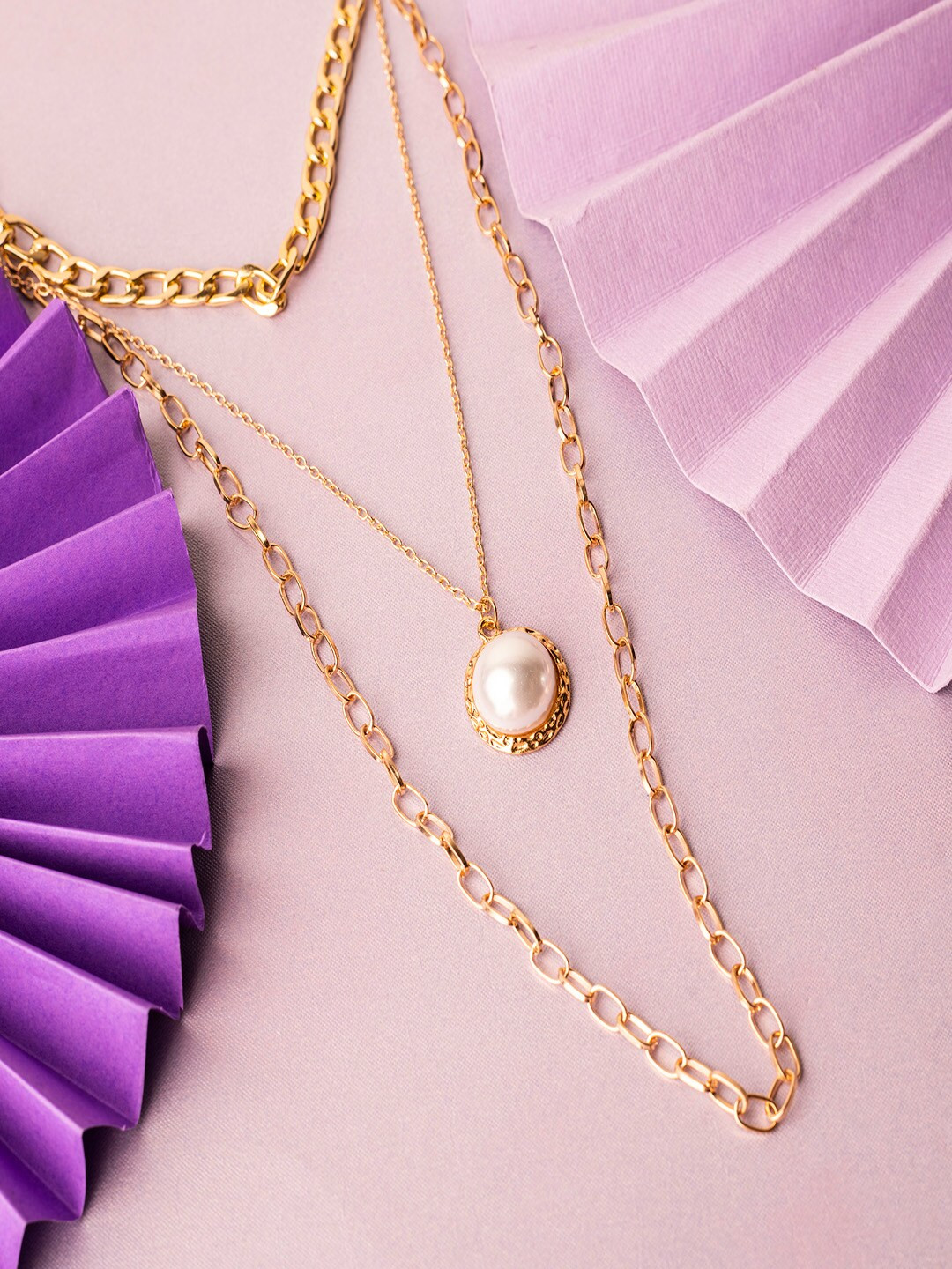 

Jewelz Gold-Toned Gold-Plated Layered Necklace