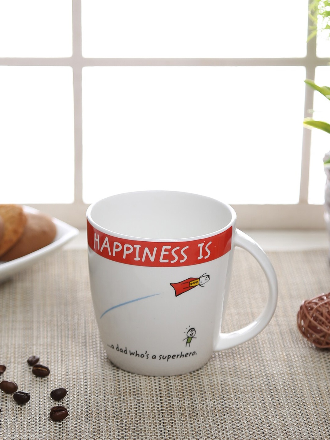 

CLAY CRAFT White & Red Text or Slogans Printed Ceramic Glossy Mug