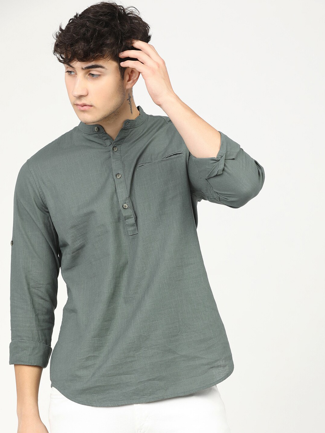 

KETCH Men's Green Slim Fit Casual Shirt