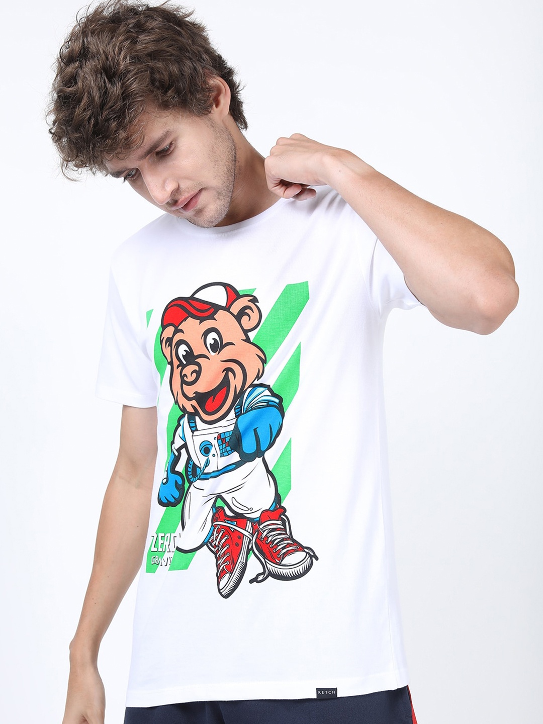 

KETCH Men White Printed Slim Fit T-shirt