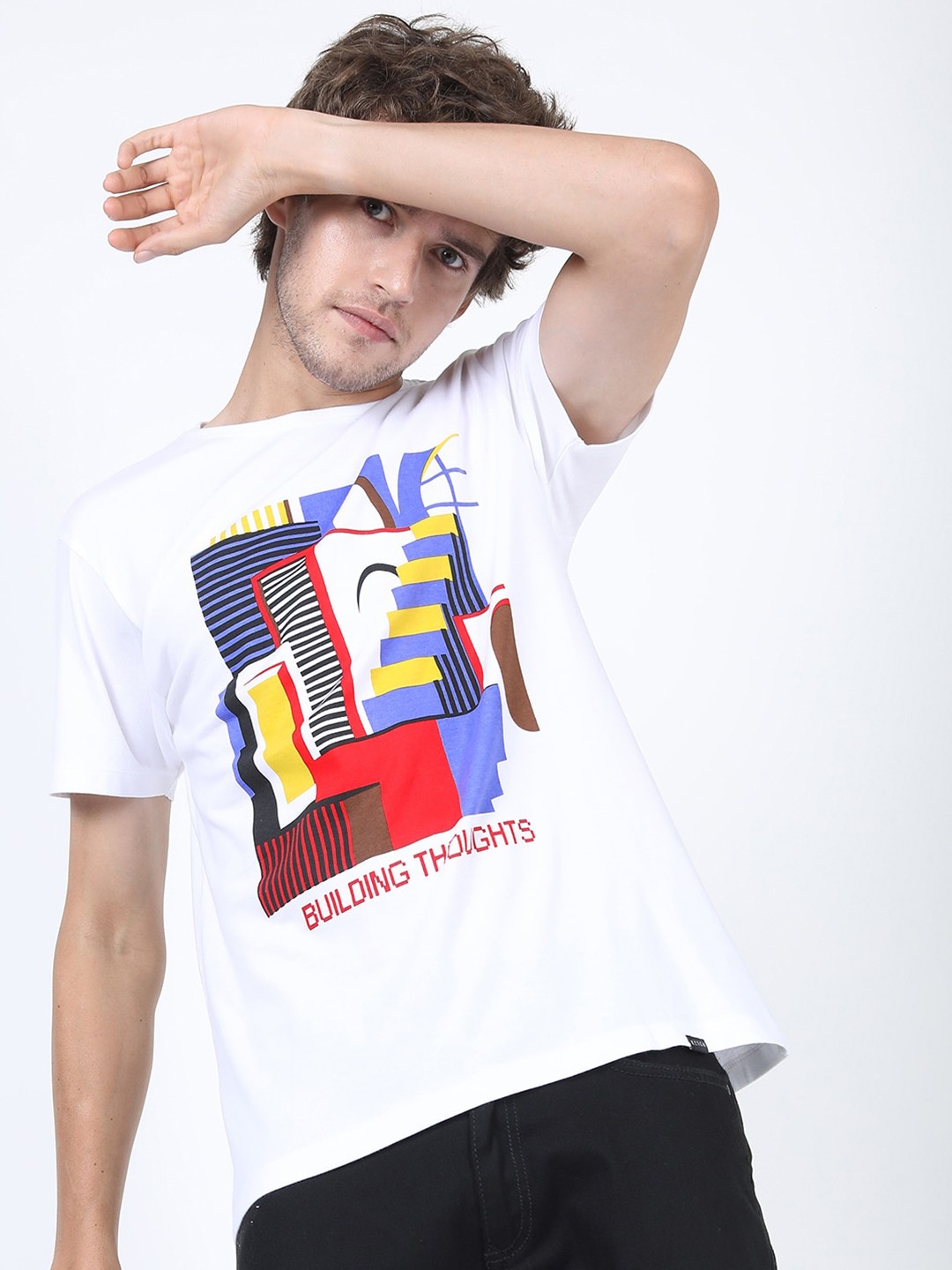 

KETCH Men White Typography Printed Slim Fit T-shirt