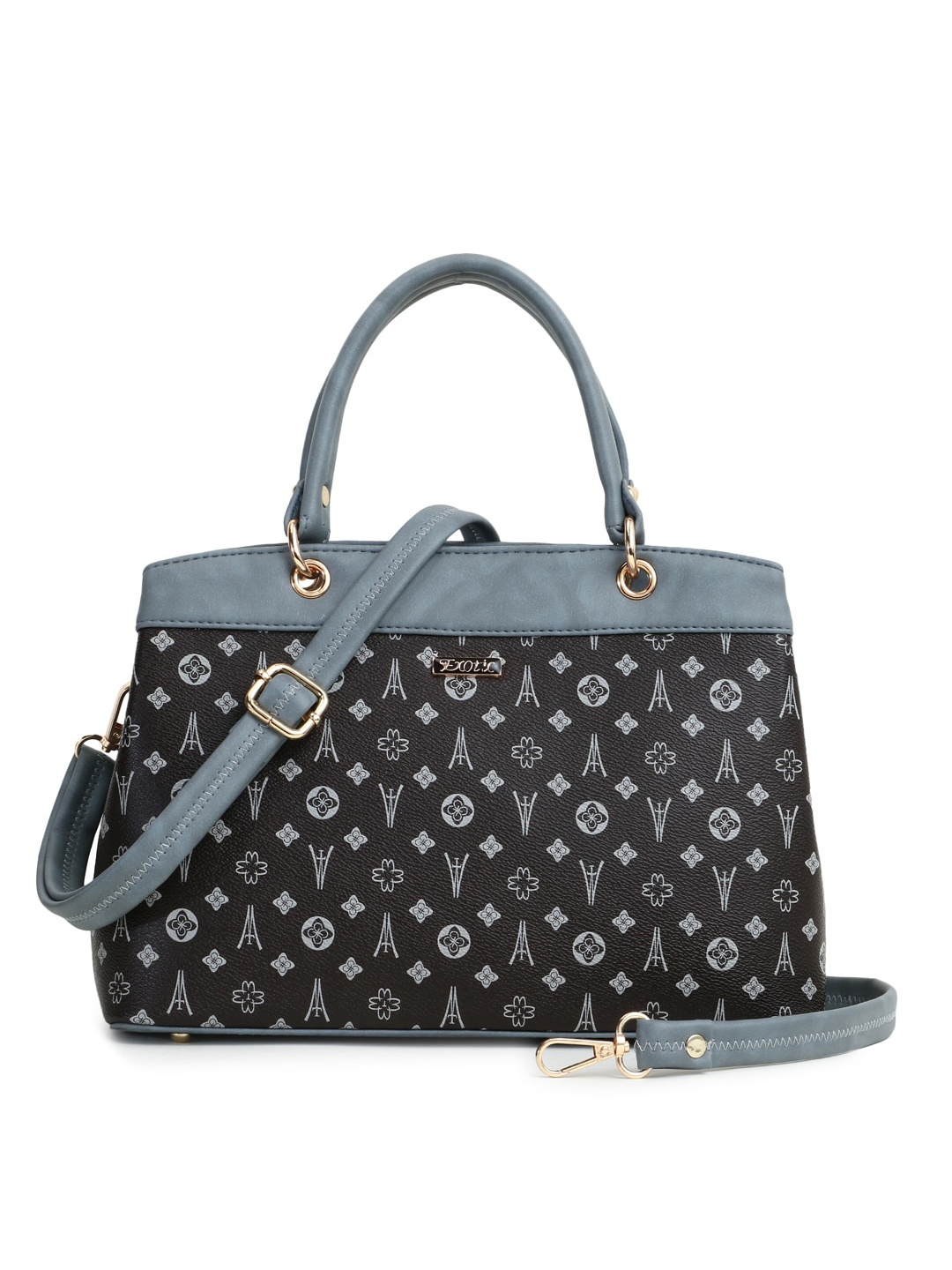 

Exotic Grey PU Structured Handheld Bag with Quilted