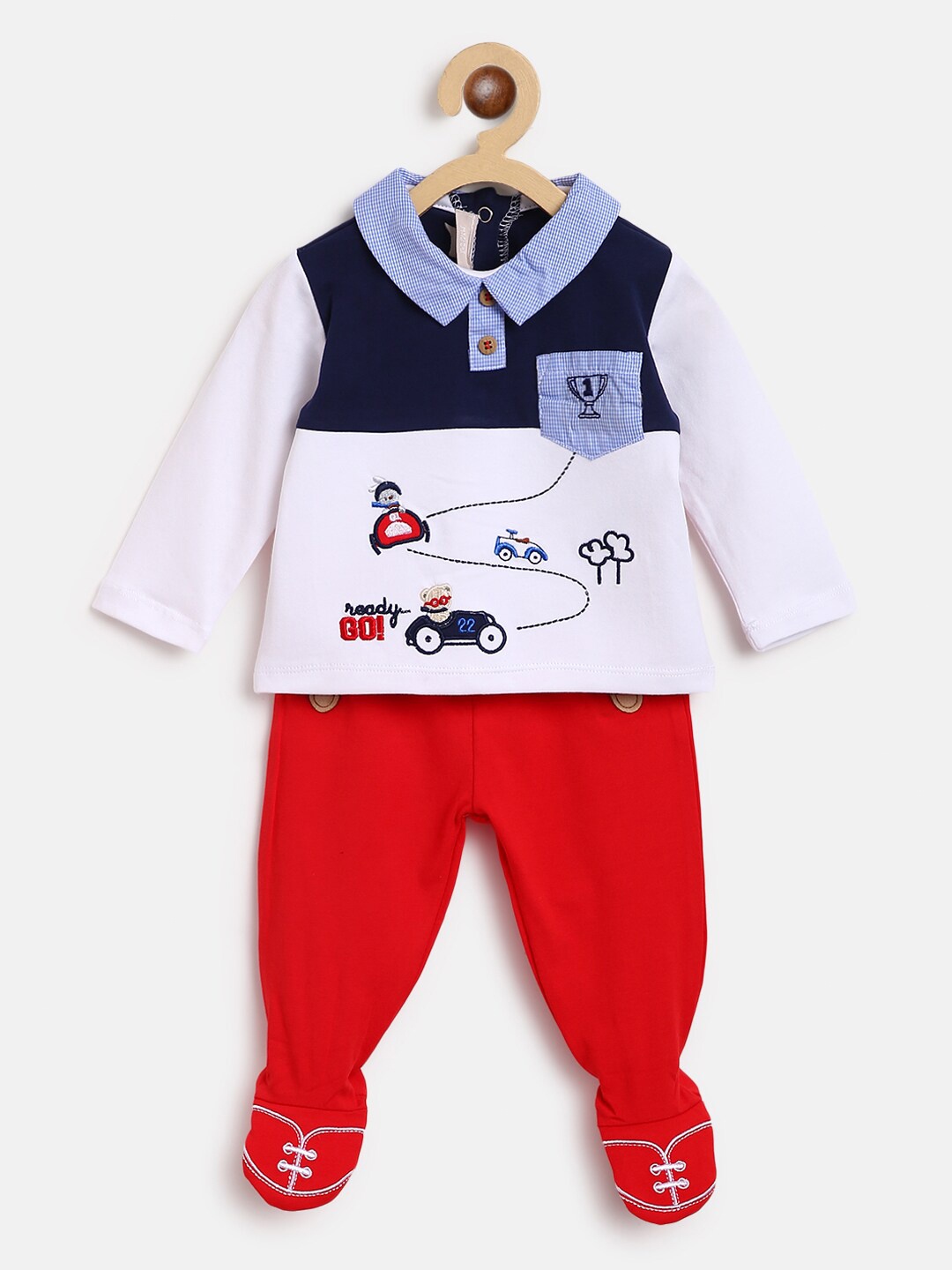 

Chicco Kids White & Red Printed T-shirt with Leggings