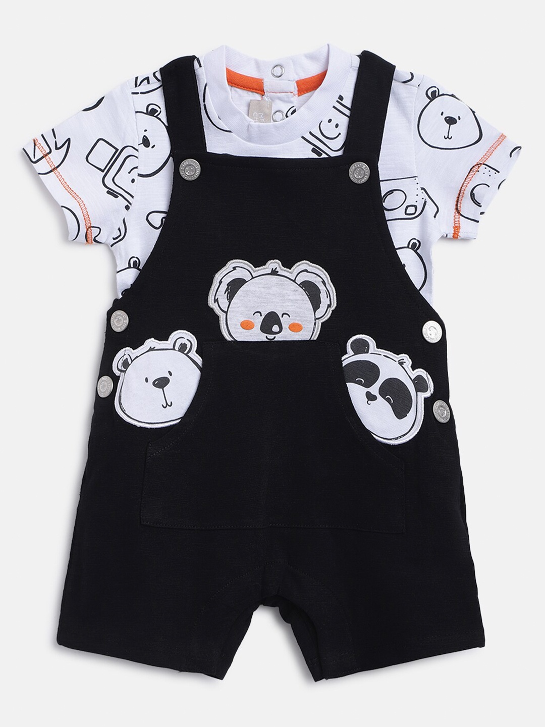 

Chicco Boys Black & White Printed T-shirt with Dungarees