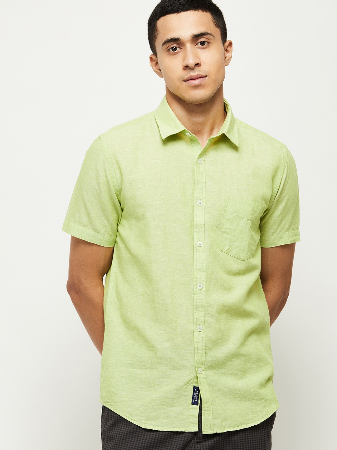 

max Men Green Casual Shirt
