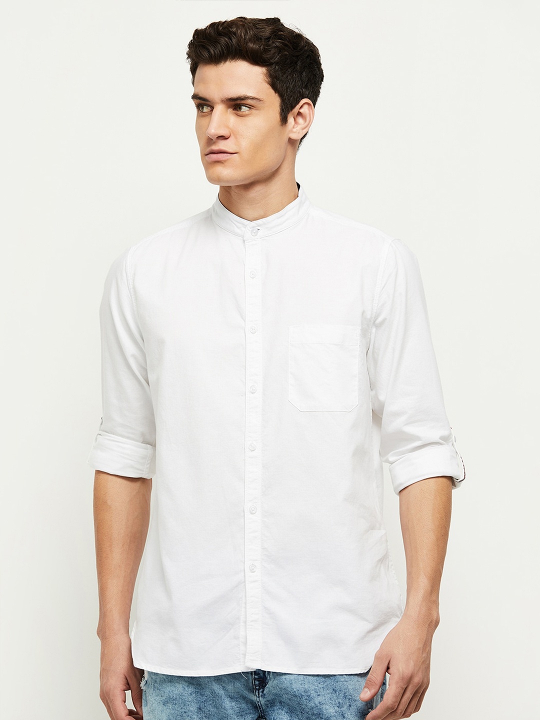 

max Men White Casual Shirt