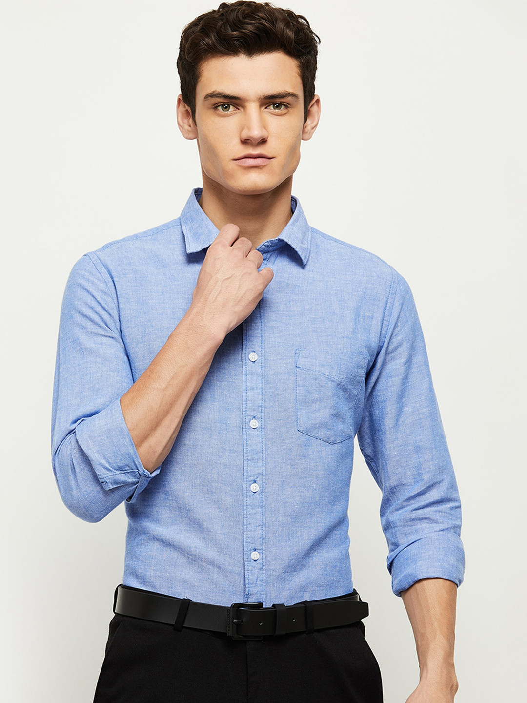 

max Men Blue Casual Shirt