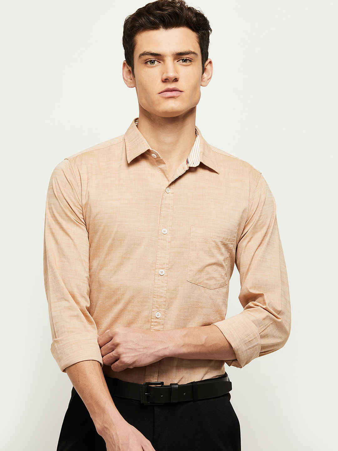 

max Men Beige Casual Shirt