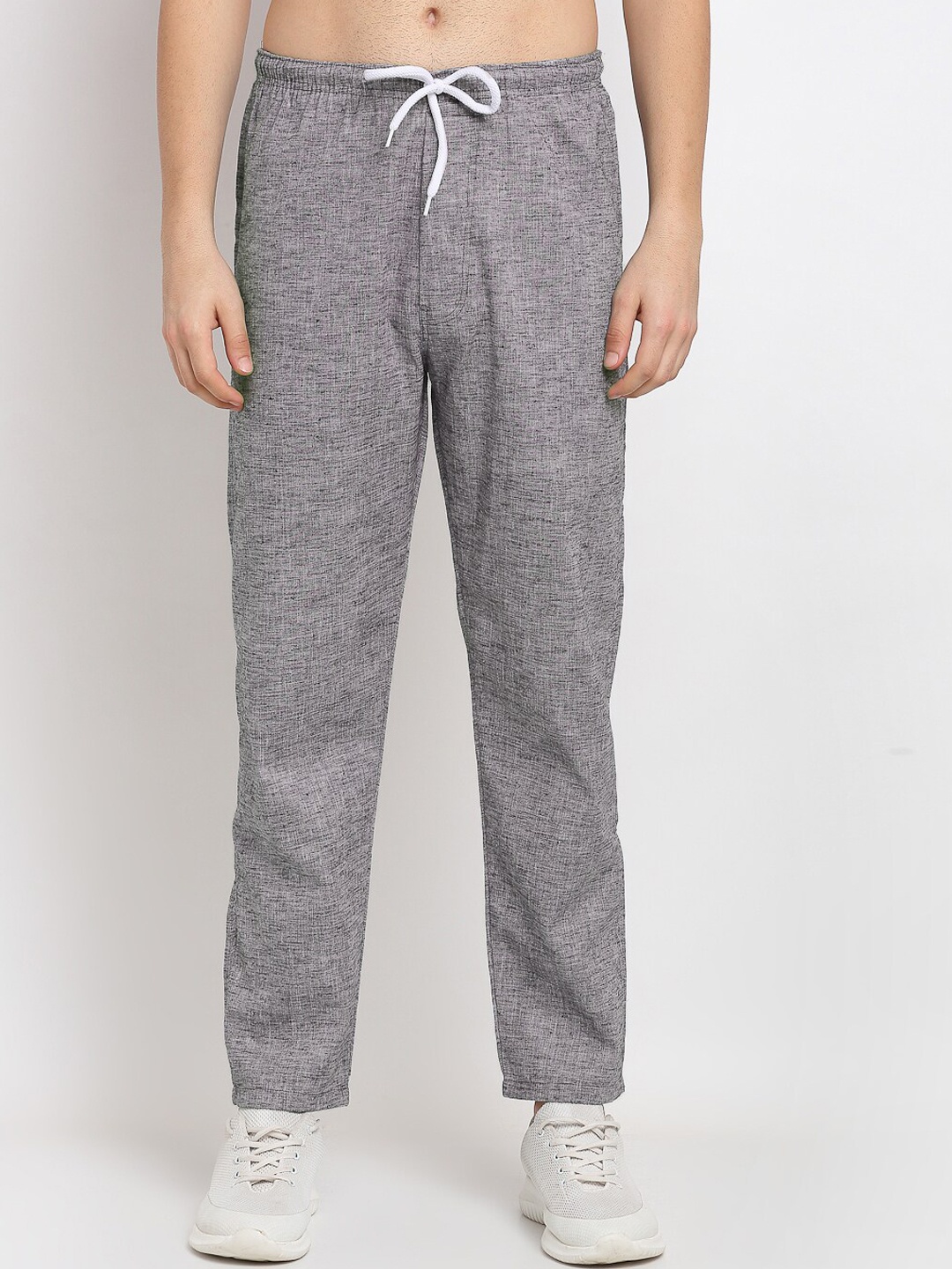 

JAINISH Men Grey Solid Cotton Track Pants