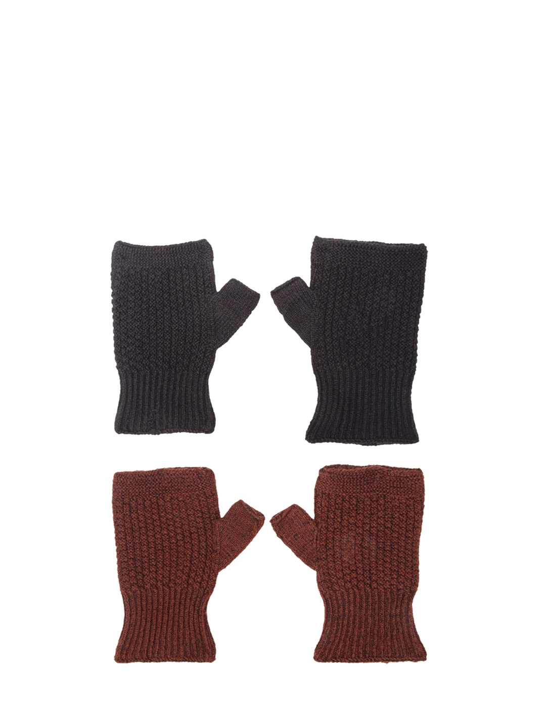 

Bharatasya Pack Of 2 Black & Maroon Solid Sports Driving Gloves
