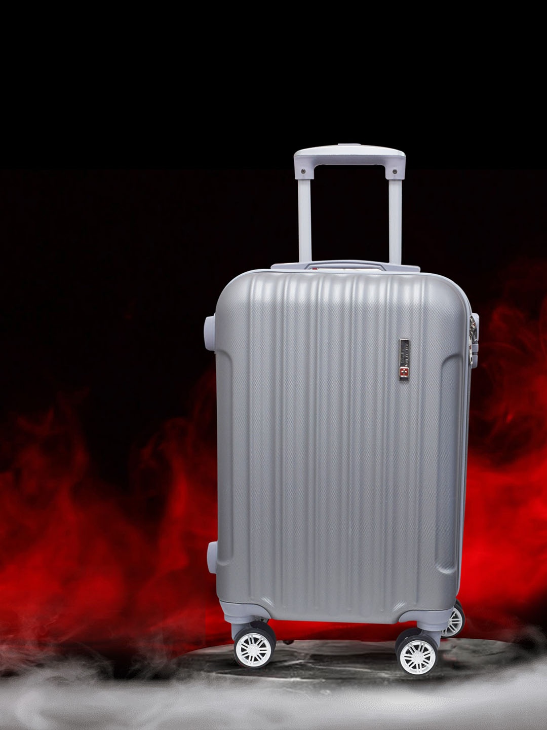 

SWISS MILITARY Grey Textured Hard-Sided Large Trolley Suitcase