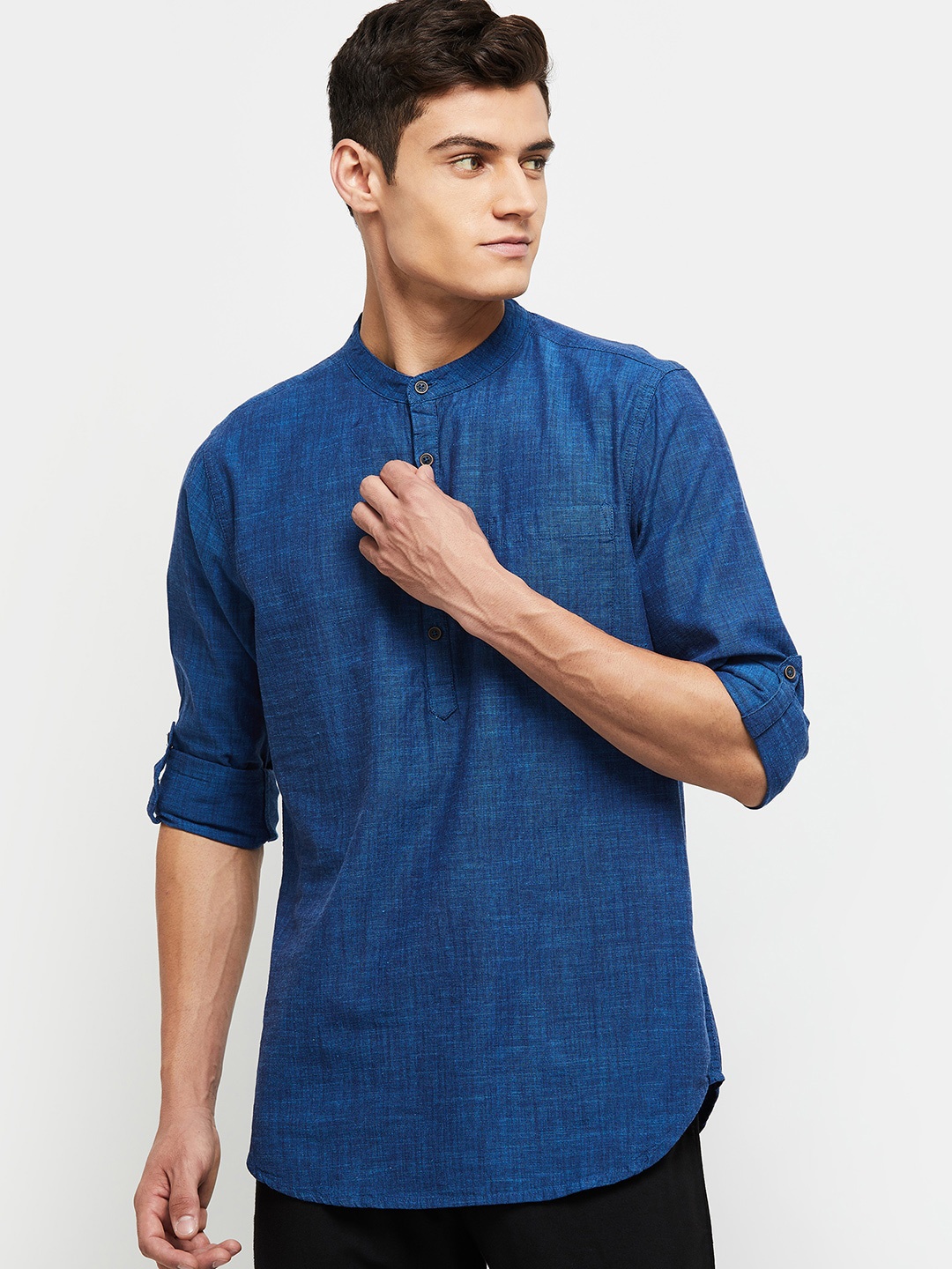 

max Men Blue Kurta