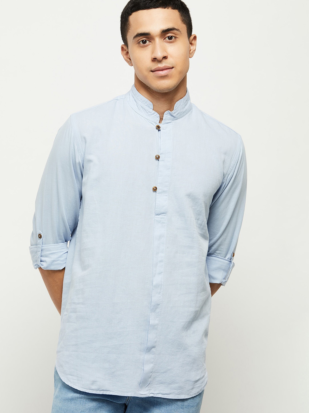 

max Men Blue Casual Shirt