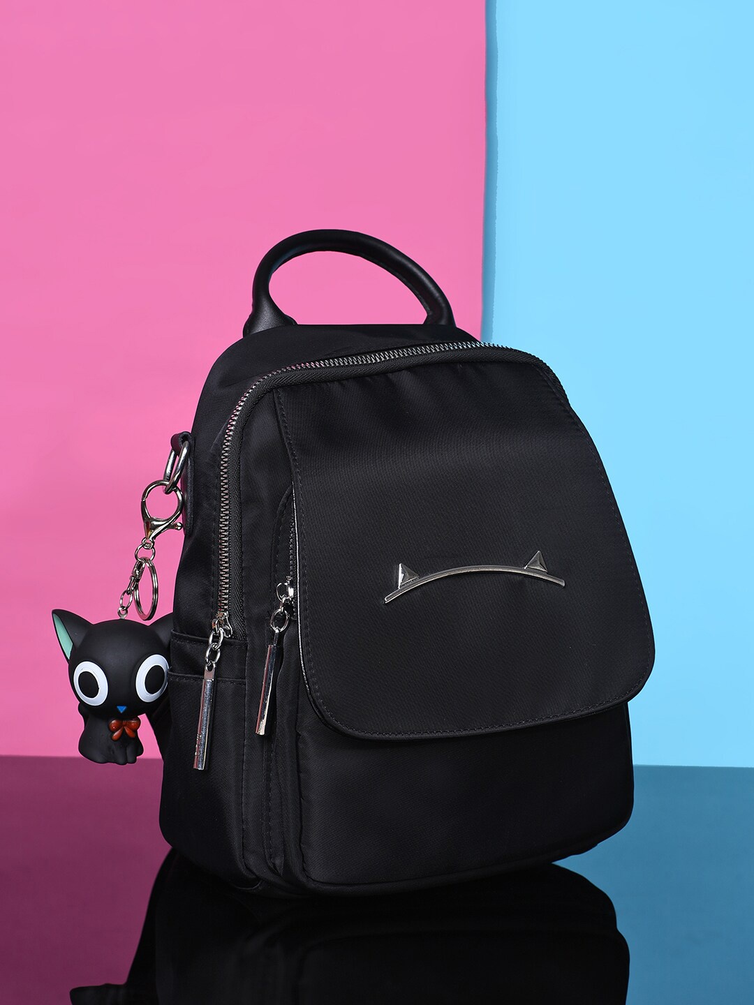 

HAUTE SAUCE by Campus Sutra Women Black Backpack with Zip Lock