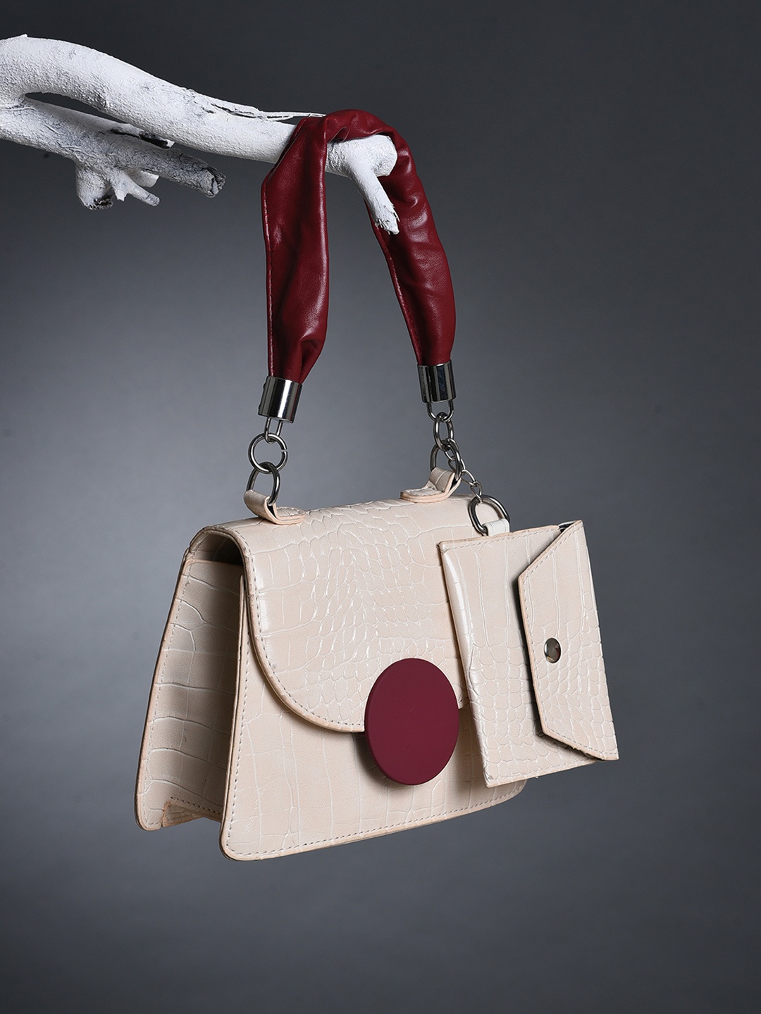 

HAUTE SAUCE by Campus Sutra White Structured Satchel Bag