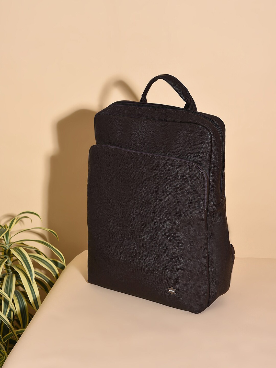 

HAUTE SAUCE by Campus Sutra Women Brown Textured Backpack
