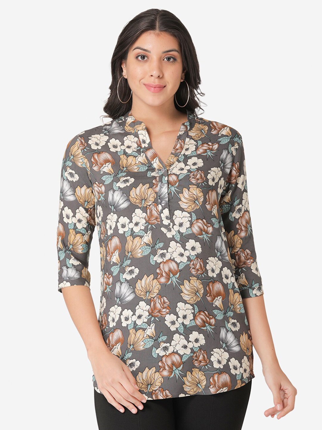 

Vami Multicoloured Floral Printed Kurti, Multi
