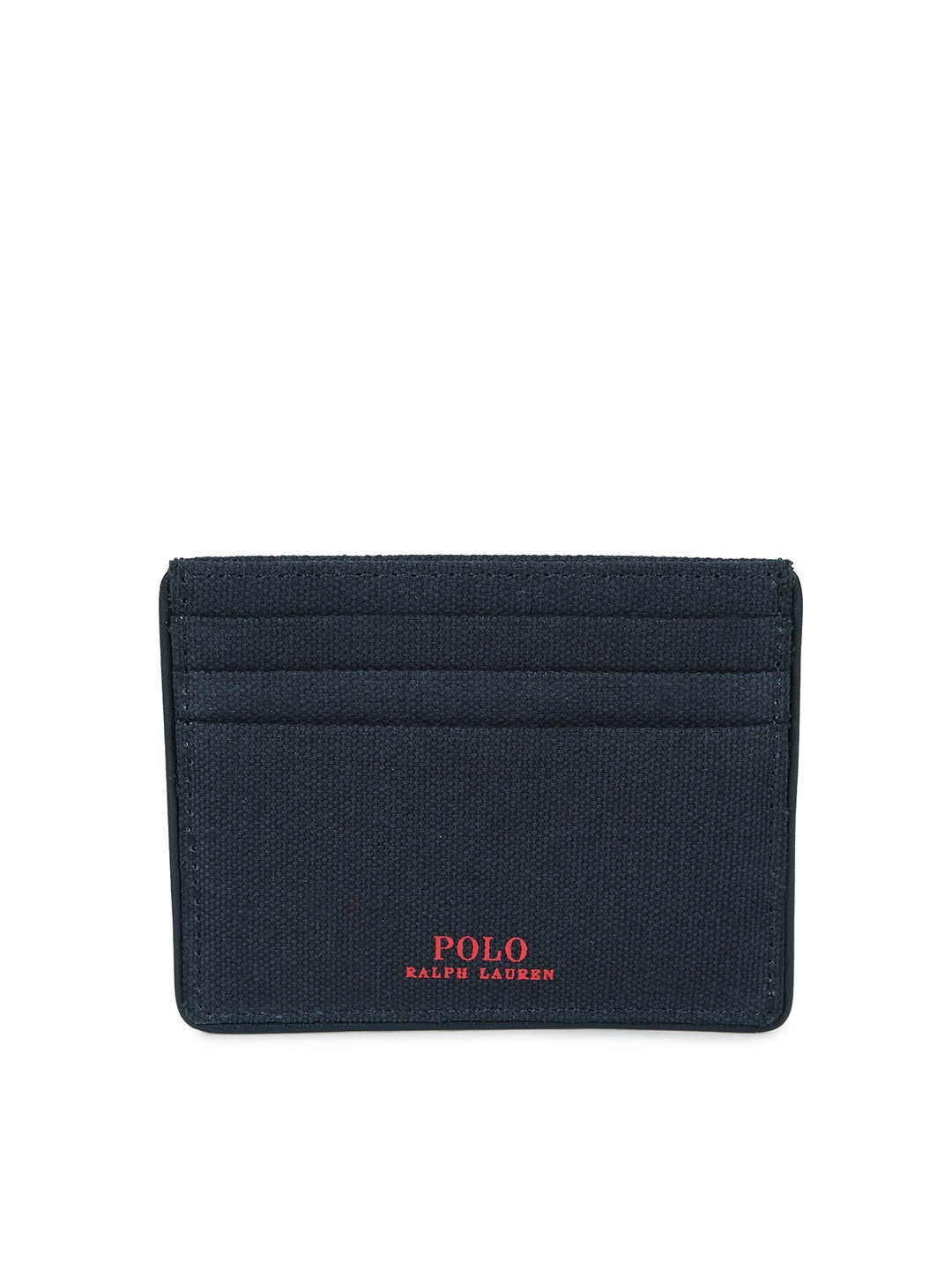 

Polo Ralph Lauren Men Navy Blue & Green Typography Printed Leather Card Holder