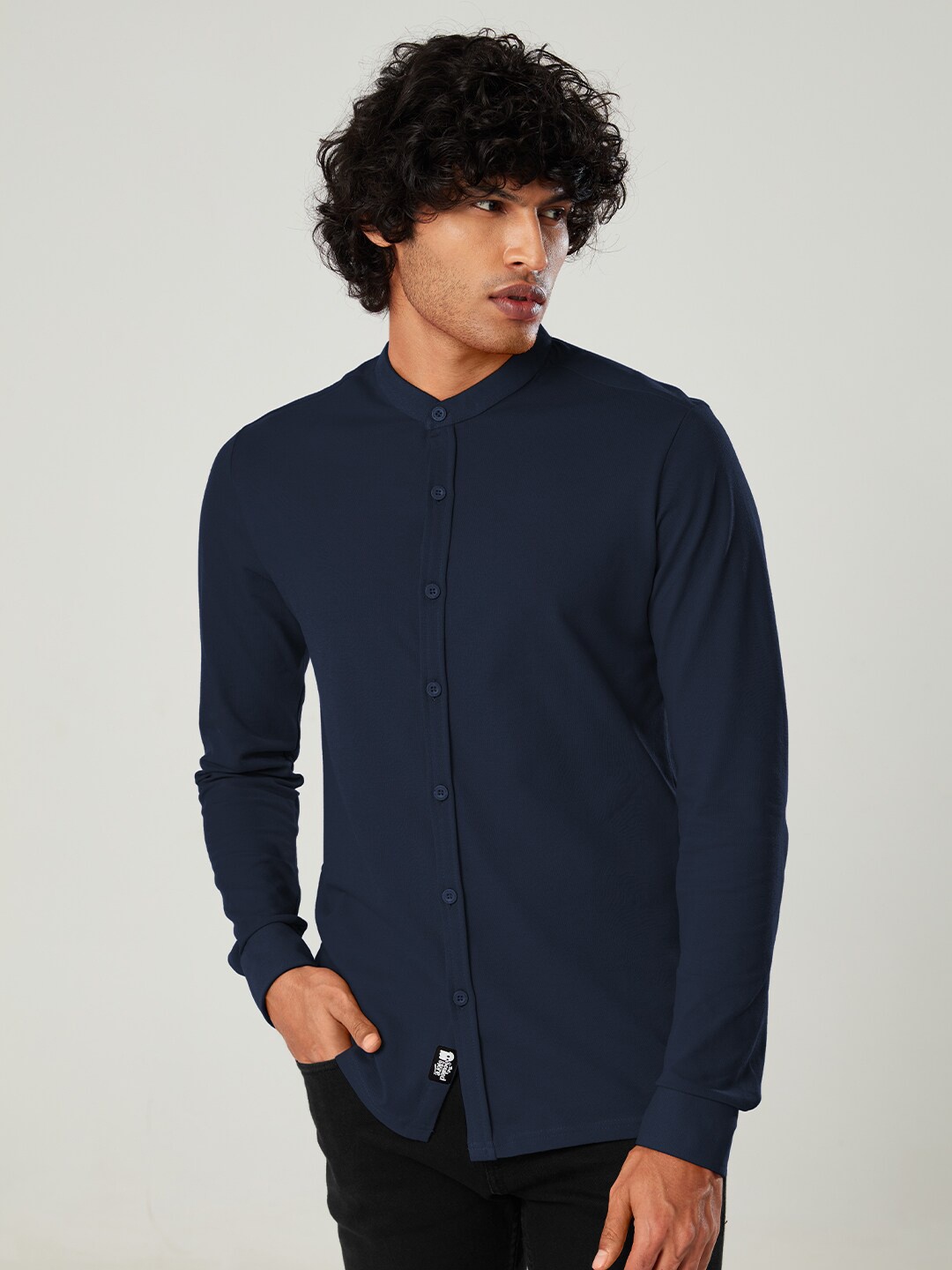 

The Souled Store Men Navy Blue Casual Shirt