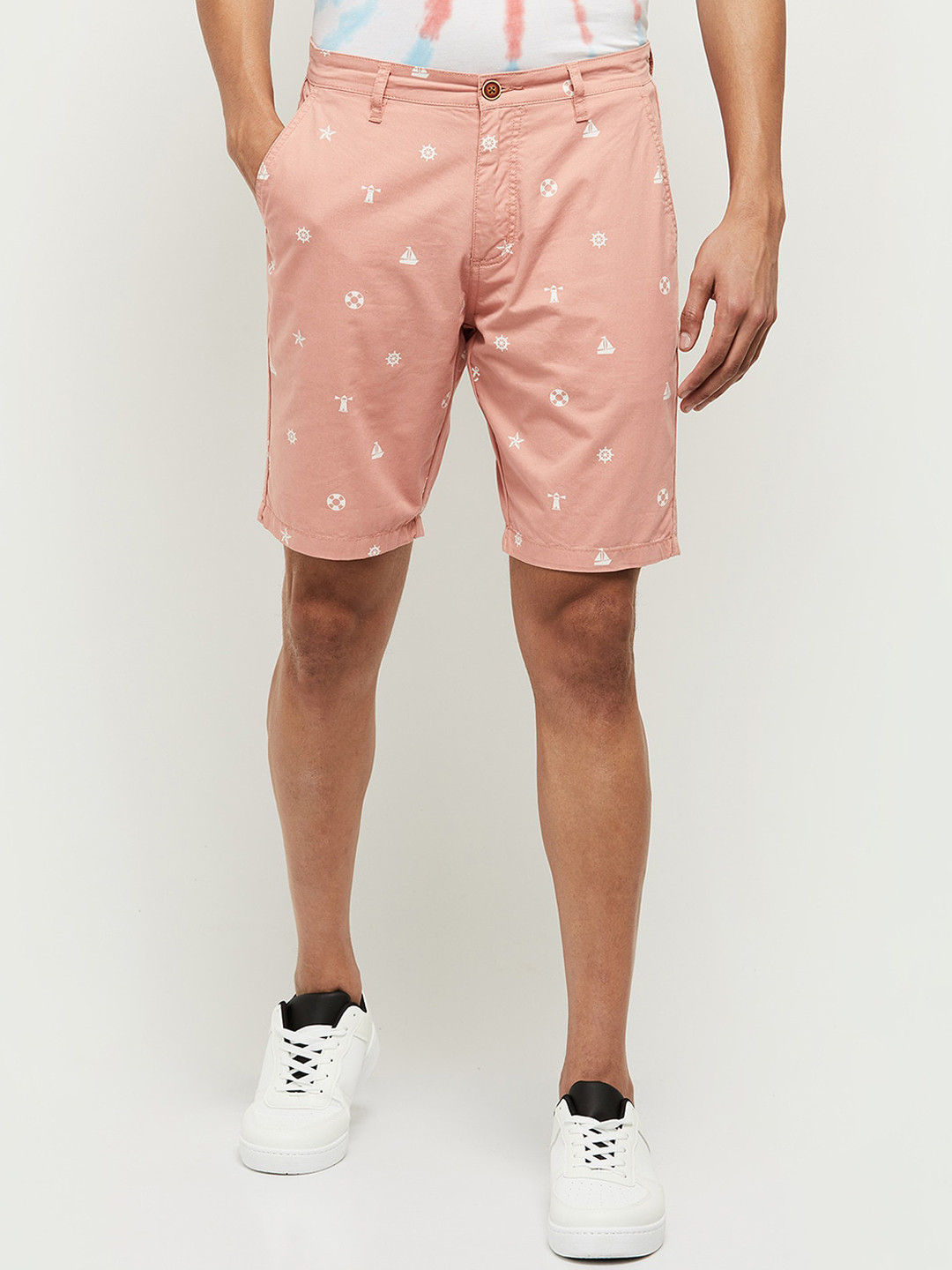 

max Men Pink Printed Shorts