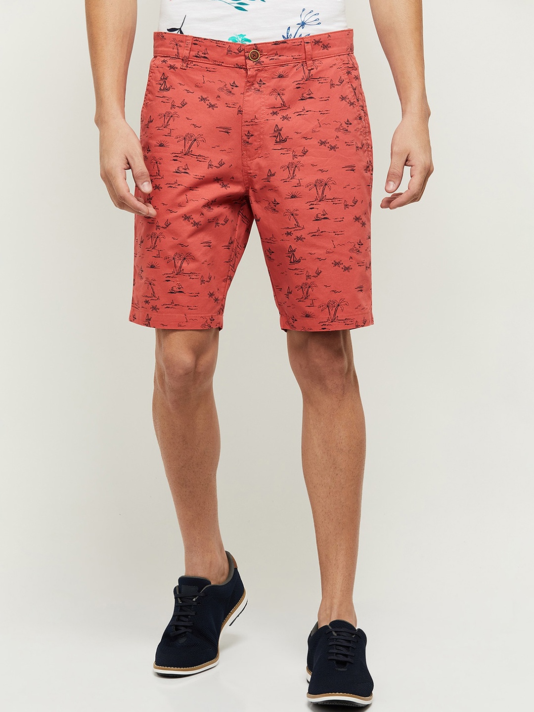 

max Men Red Printed Shorts