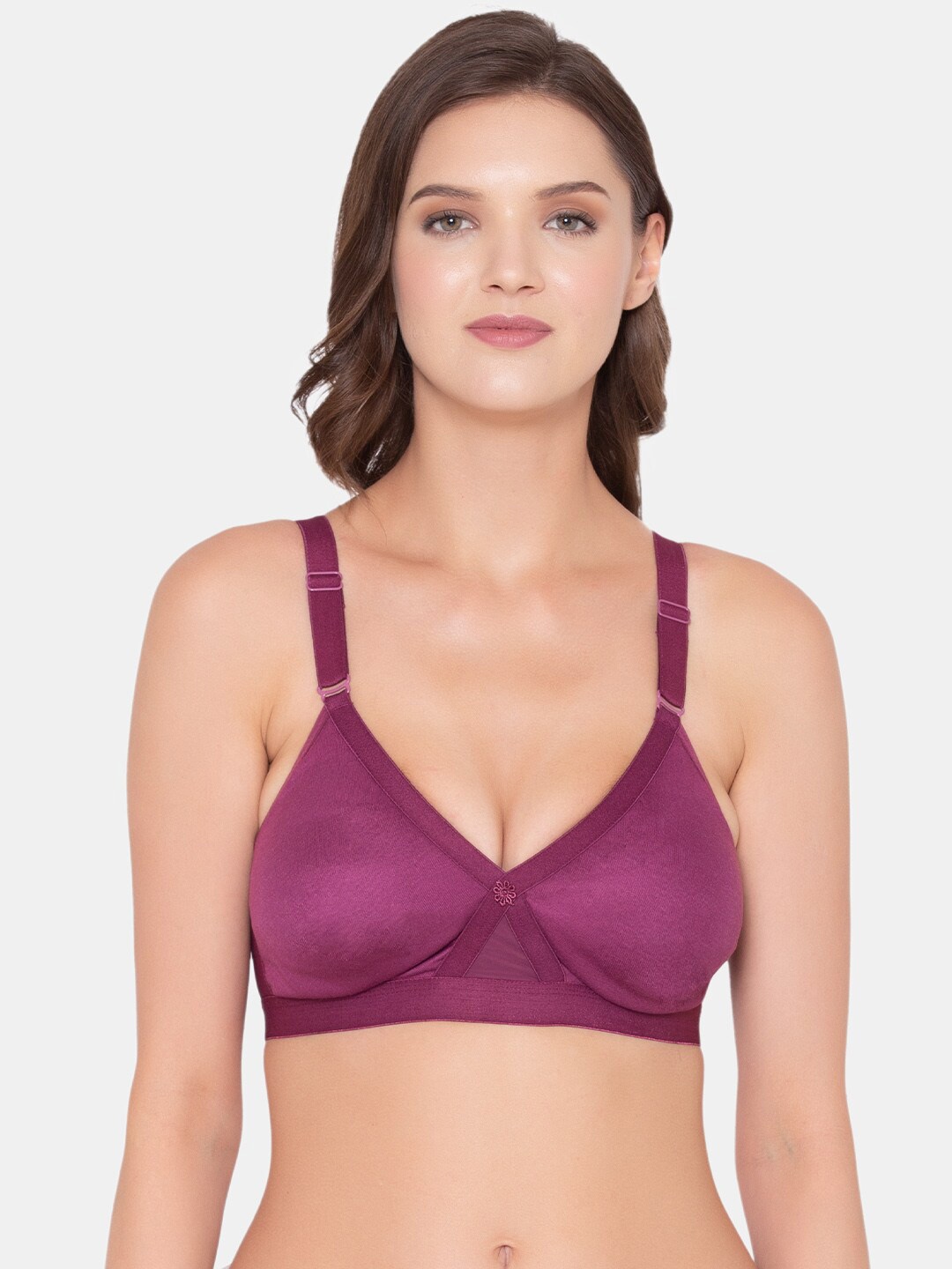 

Souminie Purple Solid Non Padded Minimizer Bra