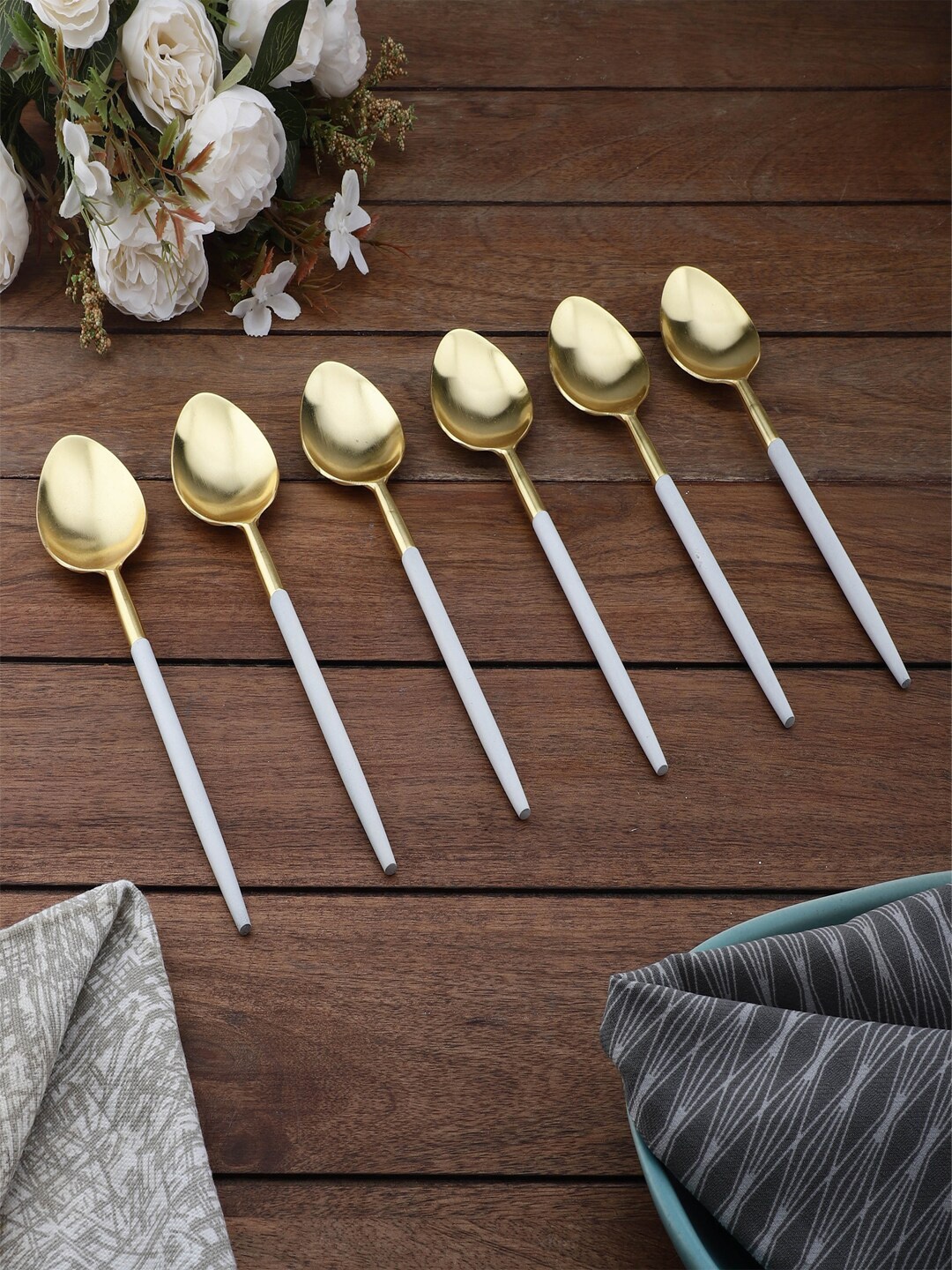 

VarEesha Set of 6 White Steel Table Spoons