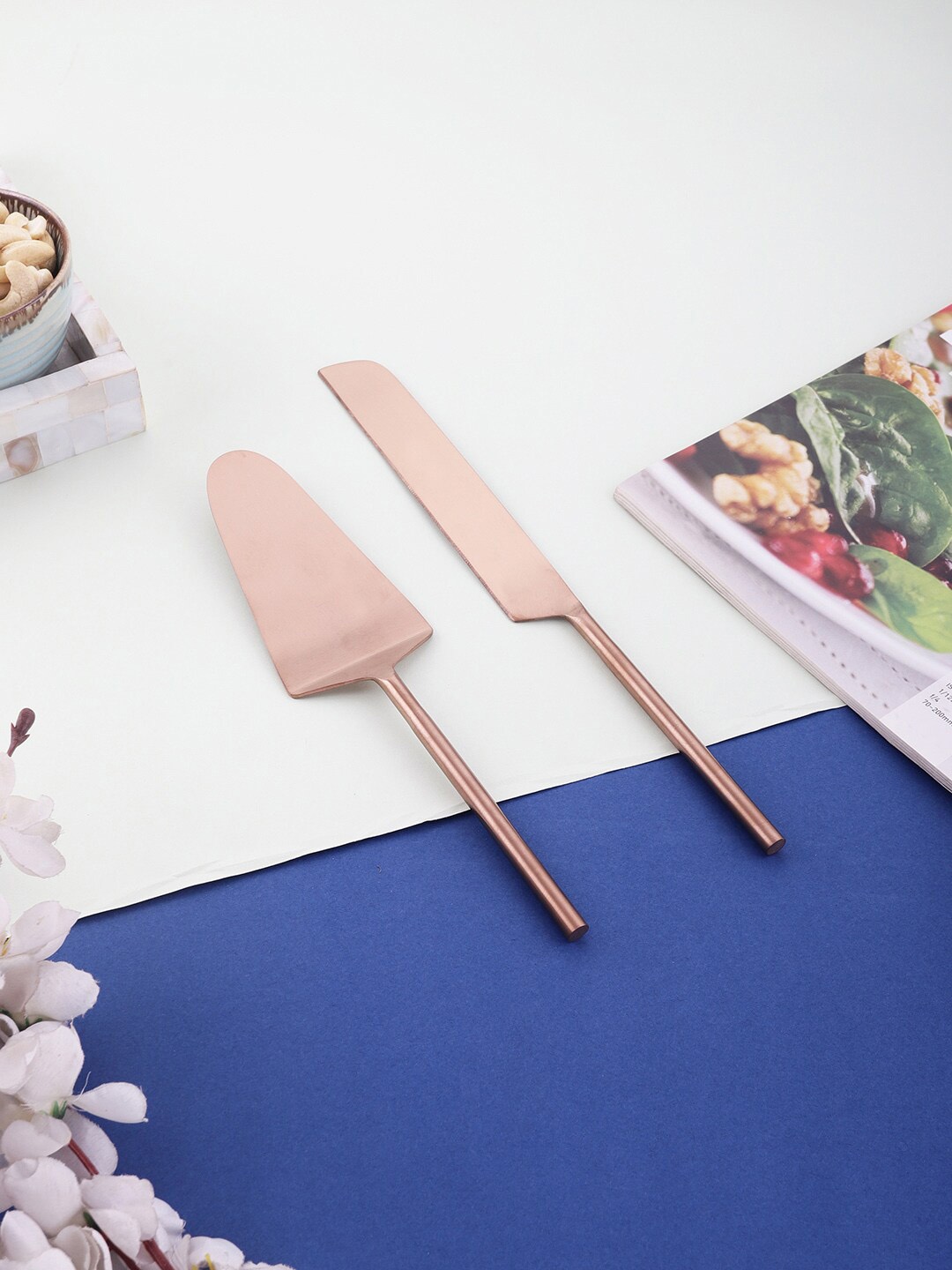 

VarEesha Rose Gold-Toned Stainless Steel Cake Server Set