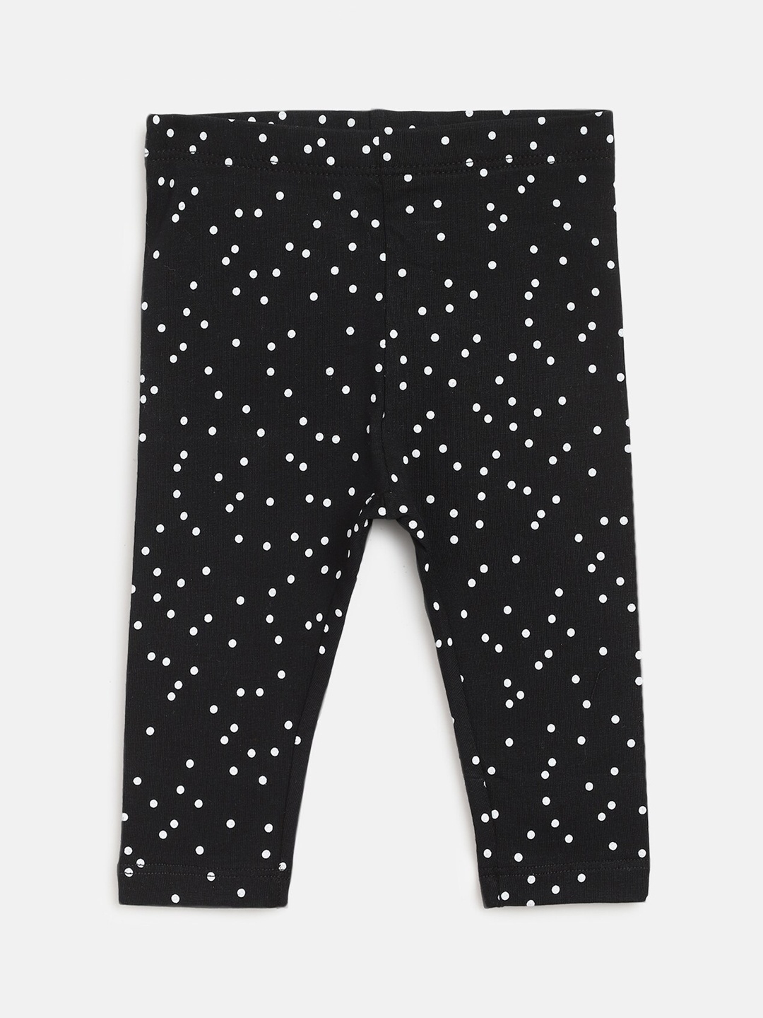 

Chicco Girls Black & White Polka Printed Cotton Leggings