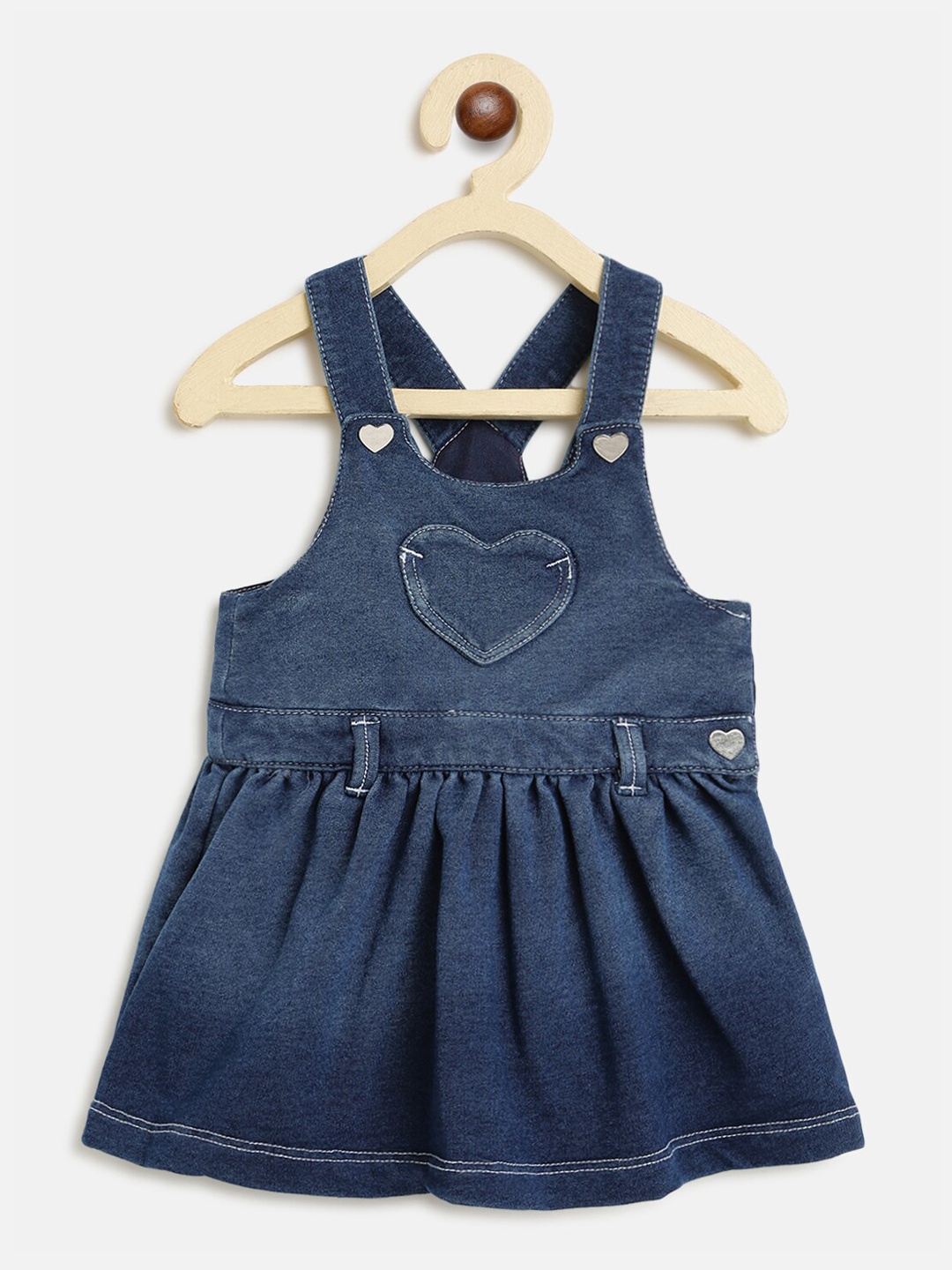 

Chicco Infant Girls Blue Solid Denim Dungaree Dress