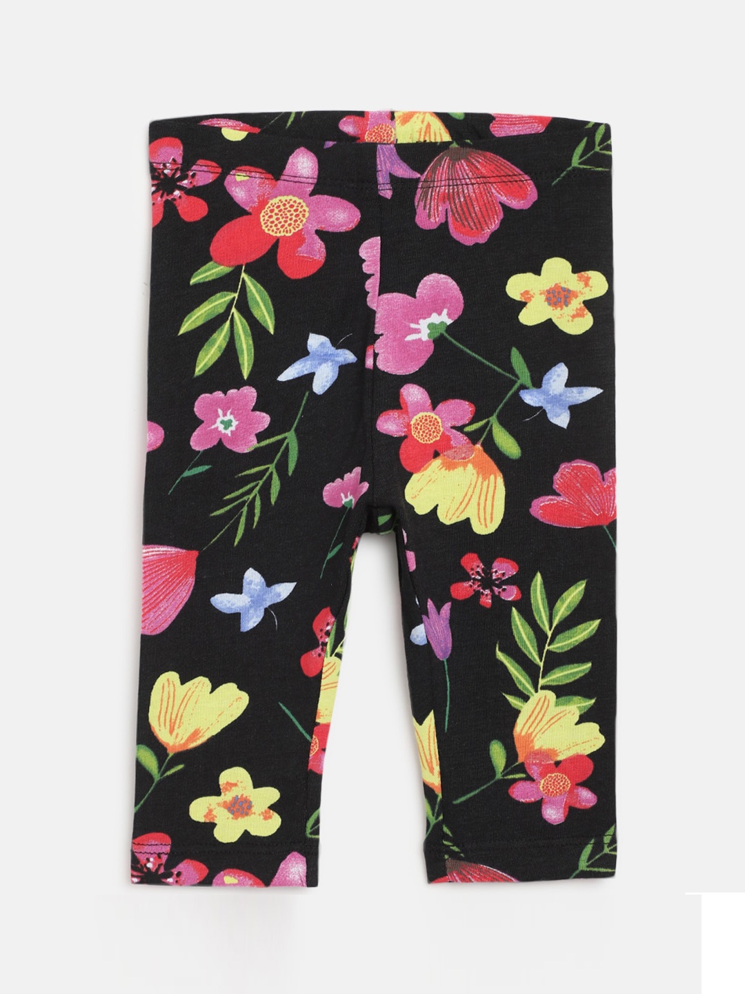 

Chicco Girls Black Floral Printed Joggers Trousers
