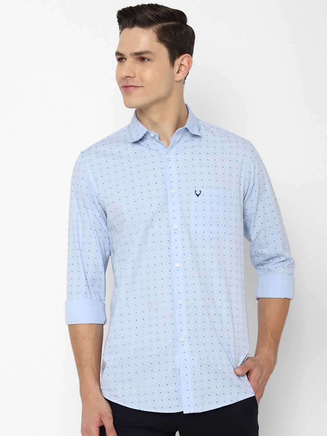 

Allen Solly Men Blue Slim Fit Printed Casual Shirt