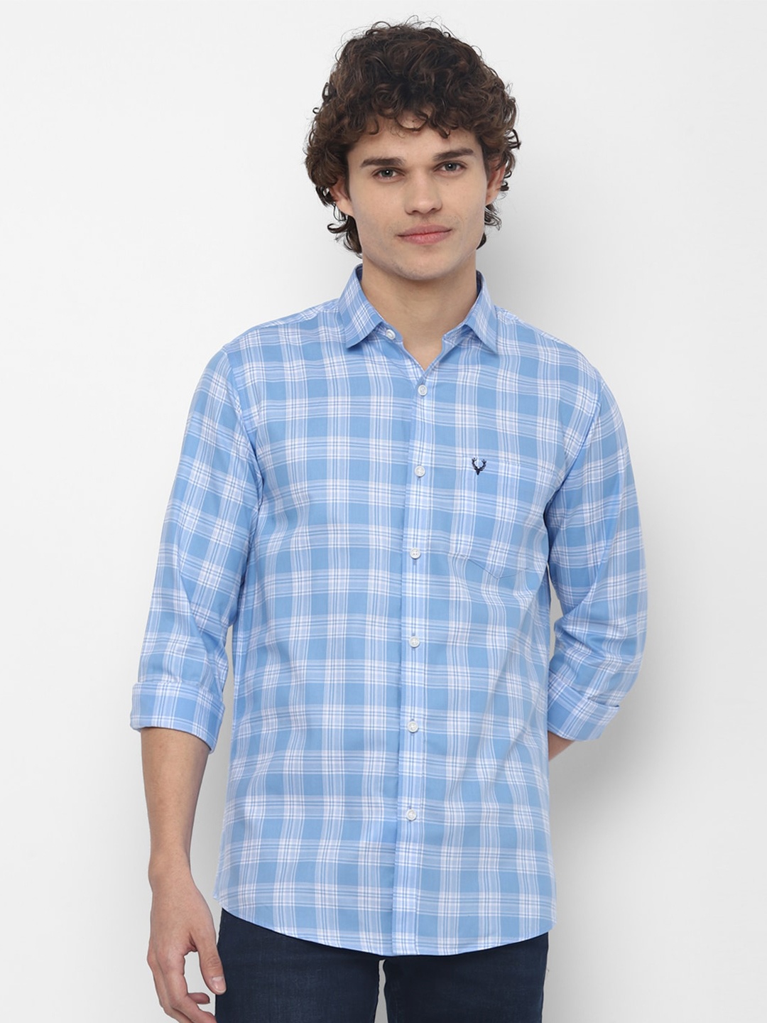 

Allen Solly Men Blue Slim Fit Buffalo Checked Casual Shirt