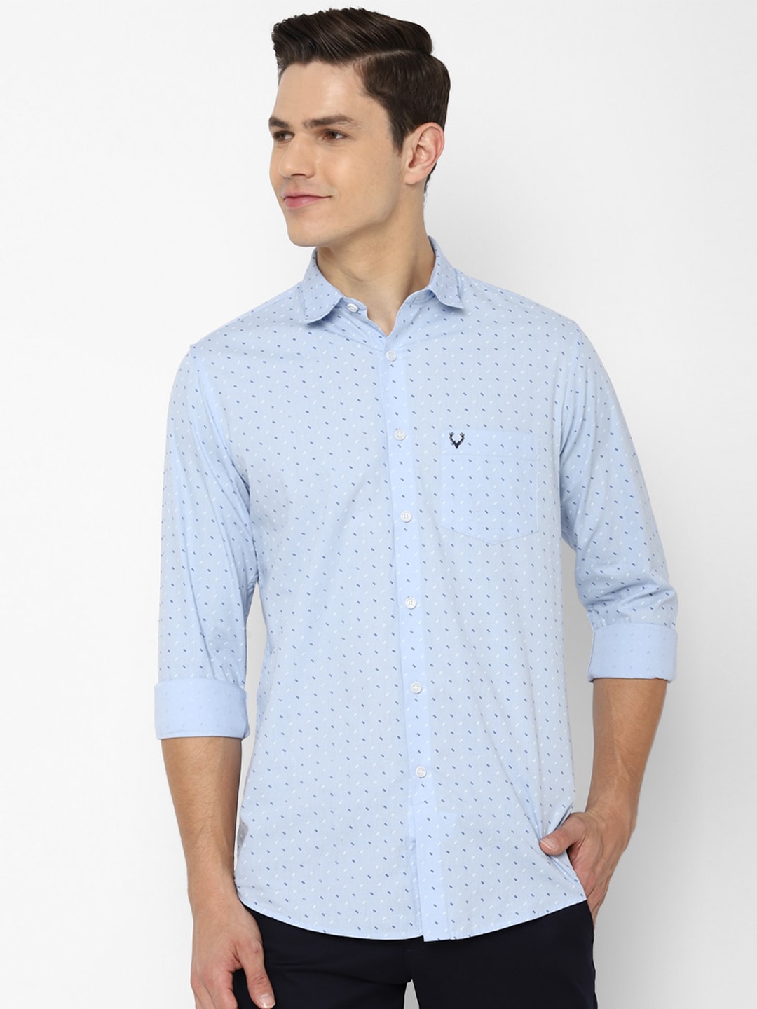

Allen Solly Men Blue Slim Fit Printed Casual Shirt