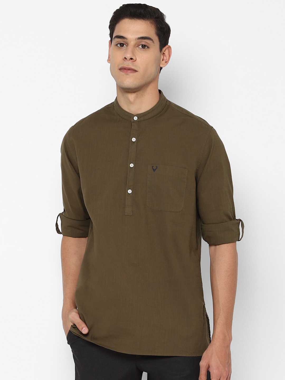 

Allen Solly Men Olive Green Slim Fit Casual Shirt