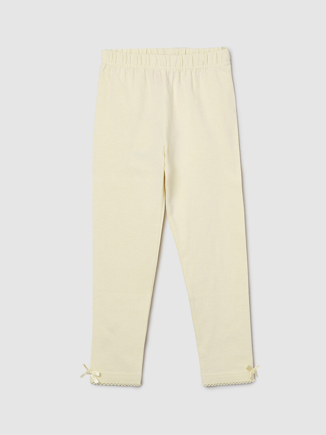 

max Girls Yellow Solid Leggings
