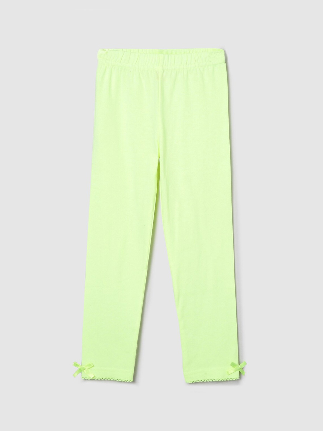 

max Girls Lime Green Solid Leggings