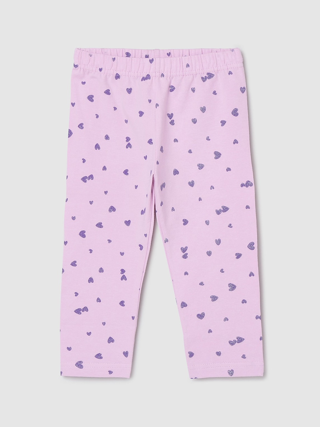 

max Girls Purple Printed Leggings