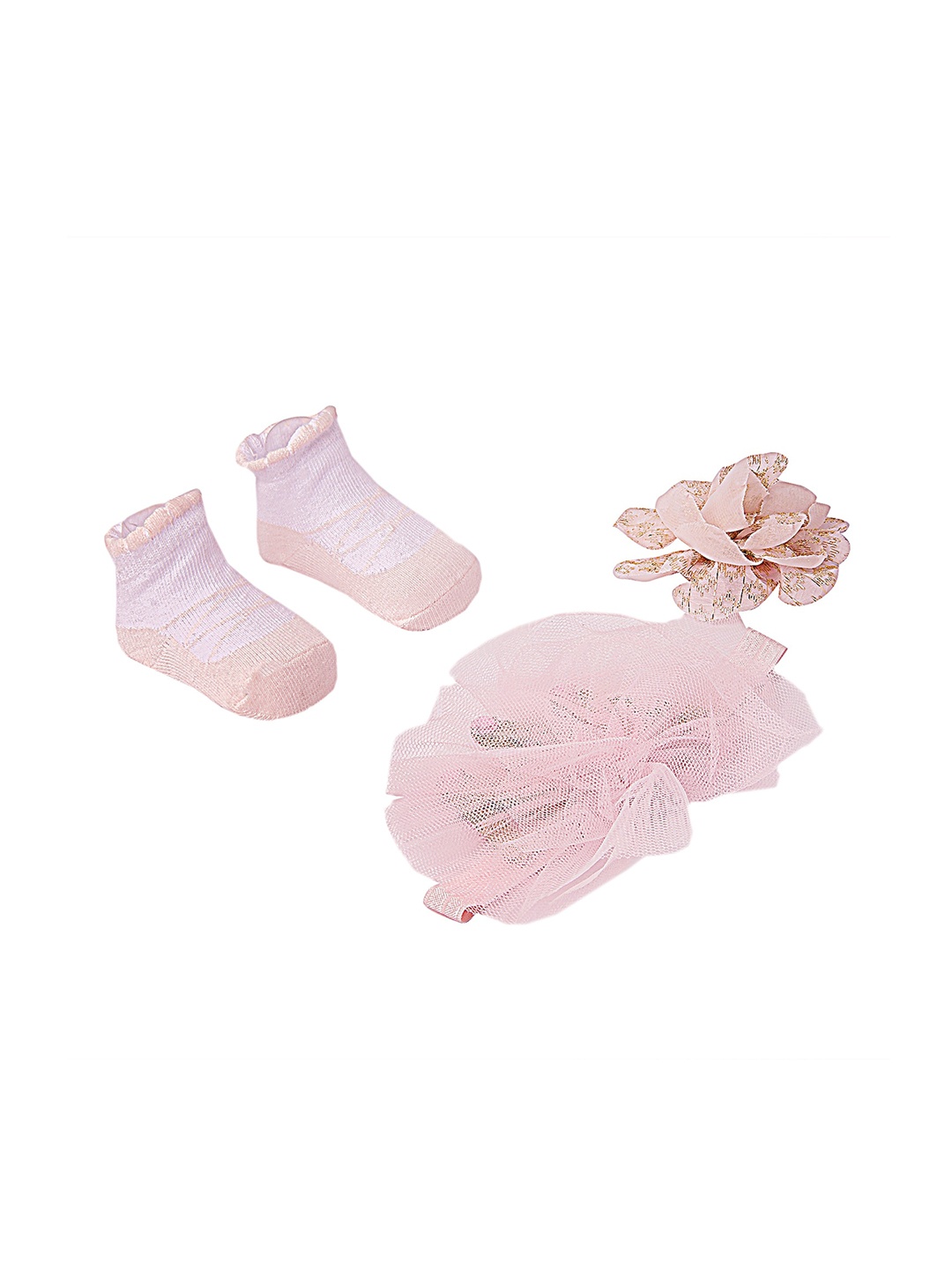 

Baby Moo Infant Kids Pink Set of 3 Hairband with Socks