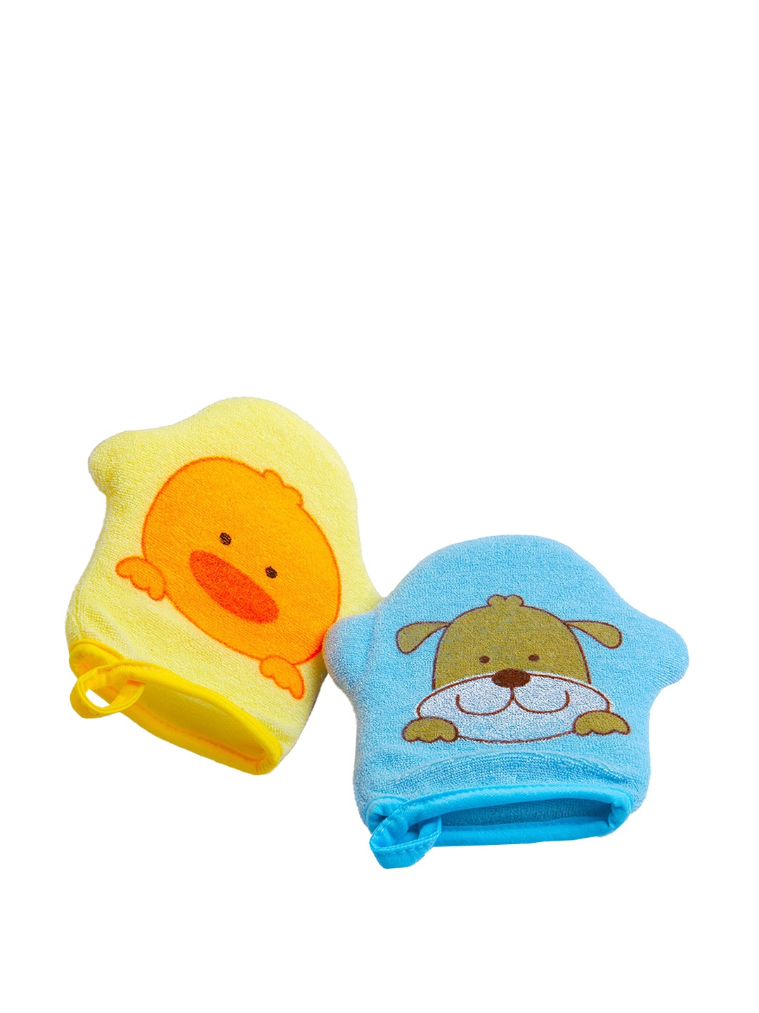 

Baby Moo Yellow And Blue Set of 2 Hand Gloves Bath Sponge