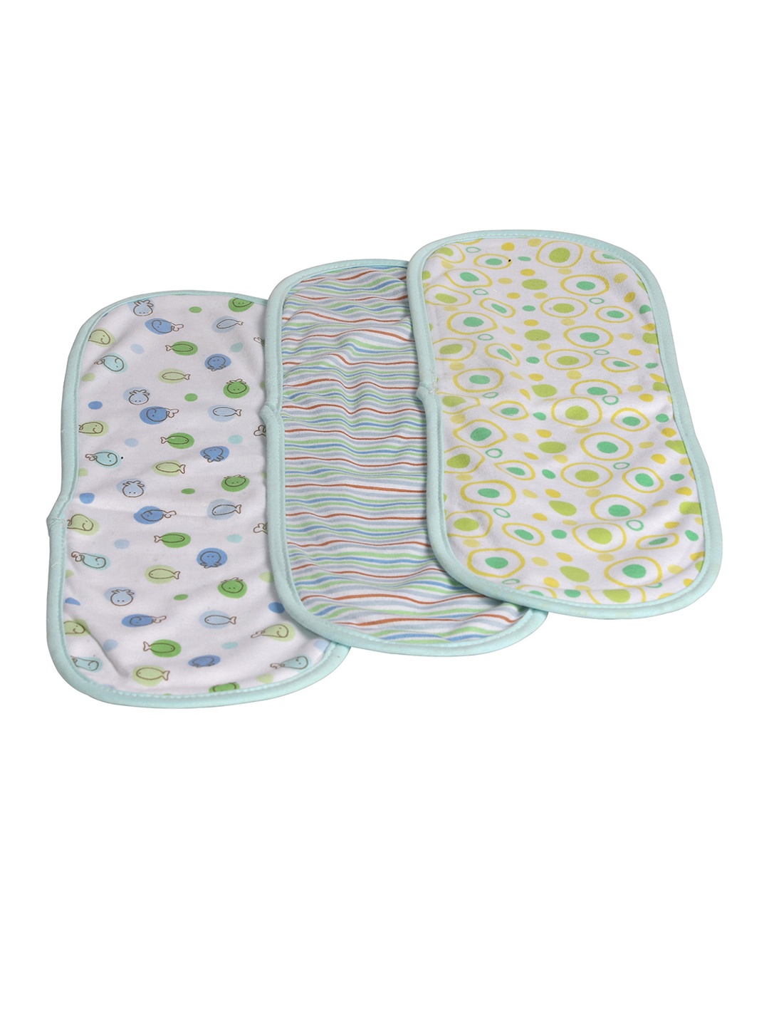

Baby Moo Kids Pack of 3 Printed Burp Cloth, Blue